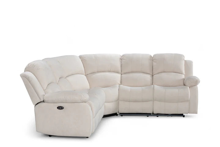 Beige Fabric 2C2 Electric Recliner Corner Sofa SETTEE