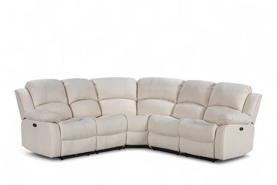 Beige Fabric 2C2 Electric Recliner Corner Sofa SETTEE