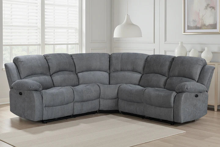 Dark Grey Fabric 2C2 Electric Recliner Corner Sofa SETTEE