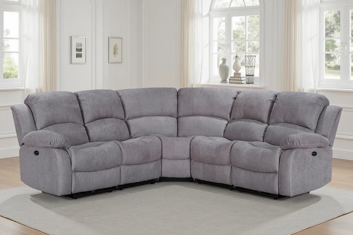 Light Grey Fabric 2C2 Electric Recliner Corner Sofa SETTEE