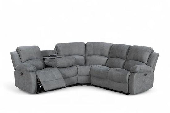 Dark Grey Fabric 2C2 Electric Recliner Corner Sofa SETTEE