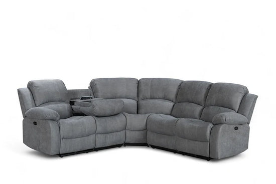 Dark Grey Fabric 2C2 Electric Recliner Corner Sofa SETTEE