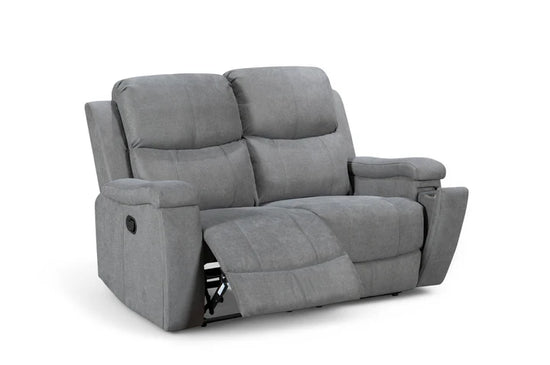 Chenille Fabric Dark Grey 3 + 2 Seater Manual Recliner Sofa Set VISCONTESSE