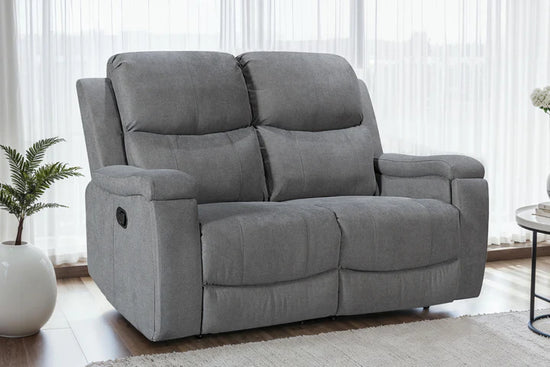 Chenille Fabric Dark Grey 2 Seater Manual Recliner Sofa VISCONTESSE