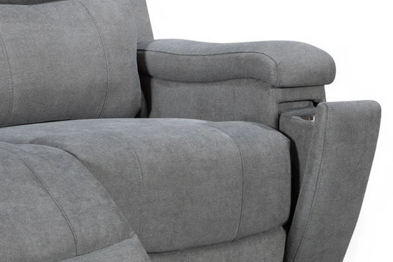 Chenille Fabric Dark Grey 3 + 2 Seater Manual Recliner Sofa Set VISCONTESSE