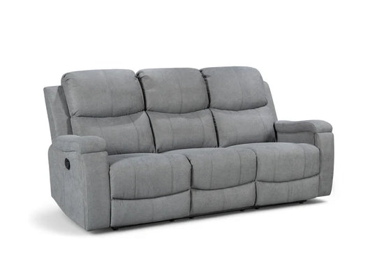Chenille Fabric Dark Grey 3 + 2 Seater Manual Recliner Sofa Set VISCONTESSE