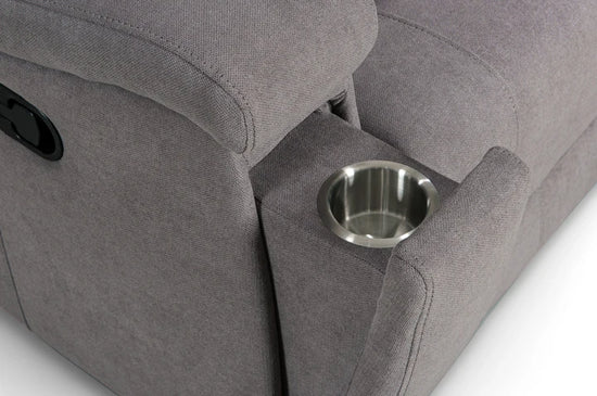 Chenille Fabric Light Grey 3 Seater Manual Recliner Sofa VISCONTESSE