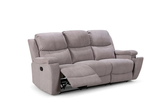 Chenille Fabric Light Grey 3 + 2 Seater Manual Recliner Sofa Set VISCONTESSE