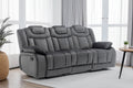 Chenille Fabric Grey 3 Seater Manual Recliner Sofa CLASSICO