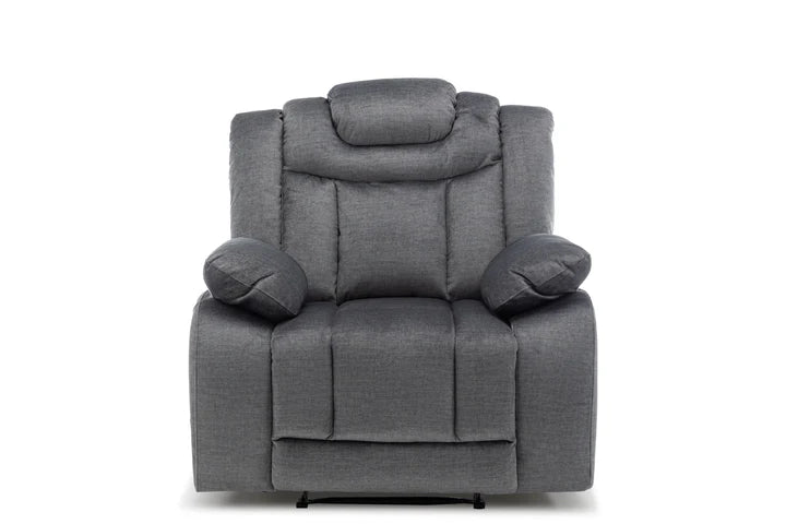 Chenille Fabric Grey Manual Recliner Chair CLASSICO