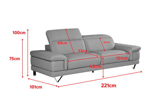 Faux Leather Suede Brown 3 Seater Sofa METROPOLI