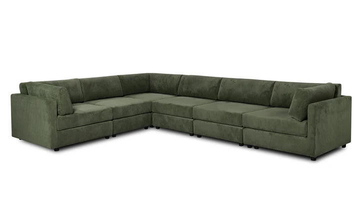 Corduroy Green 2C3 Modular Corner Sofa TOSCANA