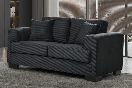 Corduroy Black 2 Seater Sofa VITALE