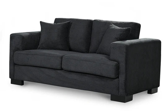 Corduroy Black 3 + 2 Seater Sofa Set VITALE