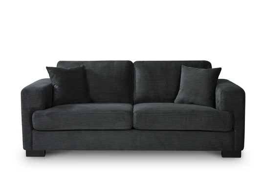 Corduroy Black 3 + 2 Seater Sofa Set VITALE