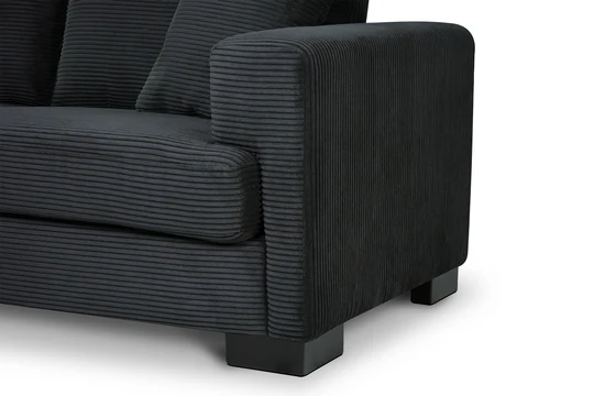 Corduroy Black 3 + 2 Seater Sofa Set VITALE