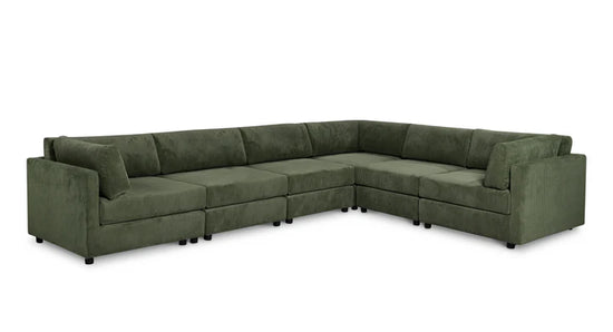 Corduroy Green 3C2 Modular Corner Sofa TOSCANA