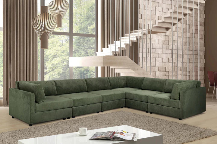 Corduroy Green 3C2 Modular Corner Sofa TOSCANA