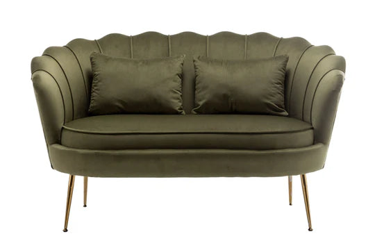 Velvet Sage Green 2 + 1 Seat Accent Loveseat Sofa Set MARGHERITA