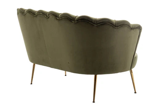 Velvet Sage Green 2 + 1 Seat Accent Loveseat Sofa Set MARGHERITA