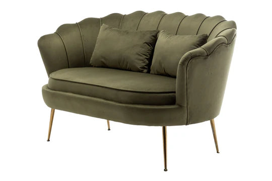Velvet Sage Green 2 + 1 Seat Accent Loveseat Sofa Set MARGHERITA