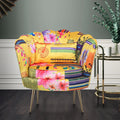 Fabric Gold Patchwork 1 Seater Accent Sofa MARGHERITA