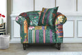Fabric Green Patchwork 1 Seater Sofa AVICI GRIDA