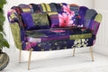 Fabric Patchwork 2 Seater Accent Loveseat Sofa MARGHERITA