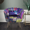 Fabric Patchwork 1 Seater Accent Sofa MARGHERITA