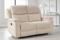 Beige Fabric 2 Seater Manual Recliner Sofa VISCONTESSE