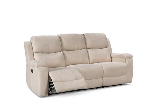 Beige Fabric 3 + 2 Seater Manual Recliner Sofa Set VISCONTESSE