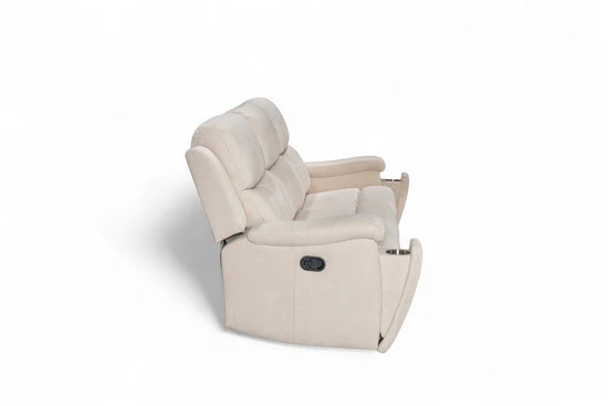 Beige Fabric 3 + 2 Seater Manual Recliner Sofa Set VISCONTESSE