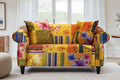 Fabric Gold Patchwork 2 Seater Sofa AVICI GRIDA