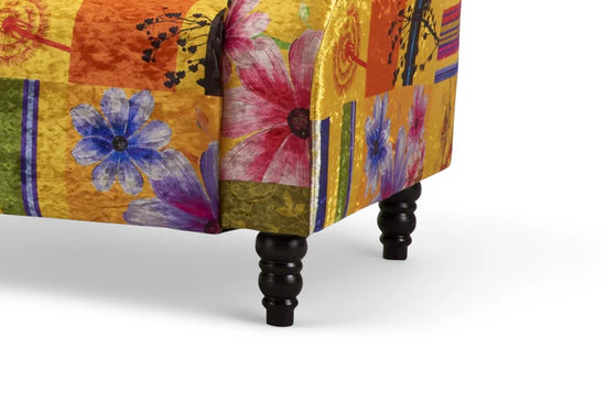 Fabric Gold Patchwork 2 Seater Sofa AVICI GRIDA
