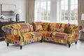 Fabric Gold Patchwork 2c2 Seater Corner Sofa AVICI GRIDA