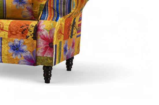 Fabric Gold Patchwork 3 Seater Sofa AVICI GRIDA (21)
