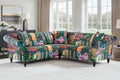 Fabric Green Patchwork 2c2 Seater Corner Sofa AVICI GRIDA