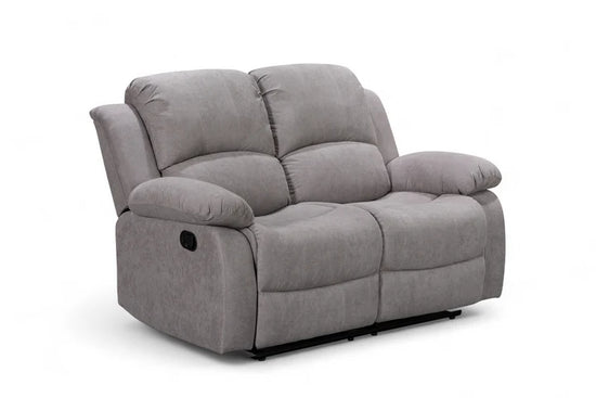 Fabric Light Grey 2 Seater Manual Recliner Sofa SETTEE