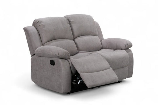Fabric Light Grey 2 Seater Manual Recliner Sofa SETTEE