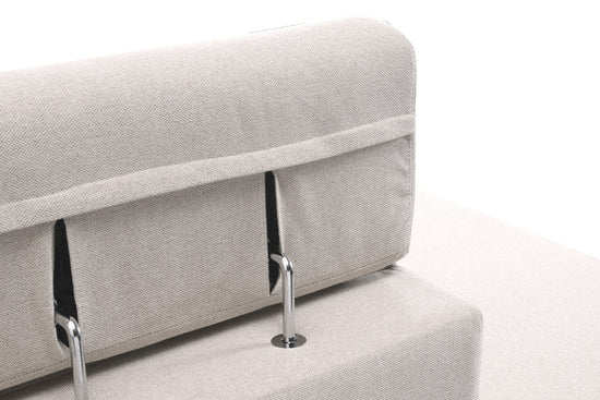 Fabric Linen Beige Right Hand Facing Reclining Corner Sofa with Storage TRIONFO