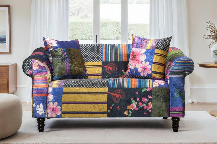 Fabric Patchwork 2 Seater Sofa AVICI GRIDA