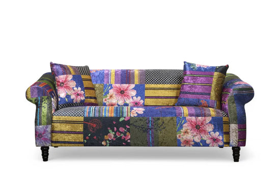 Fabric Patchwork 3 Seater Sofa AVICI GRIDA