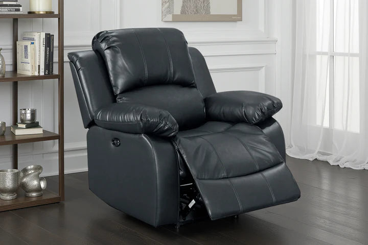 Faux Leather Black Electric Recliner Chair SETTEE