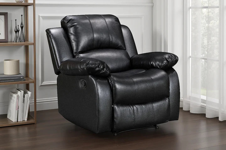 Faux Leather Black Manual Recliner Chair SETTEE