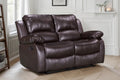 Faux Leather Brown 2 Seater Manual Recliner Sofa SETTEE