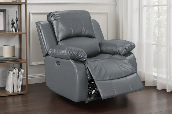 Faux Leather Grey Electric Recliner Chair SETTEE