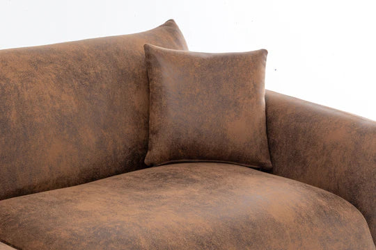 Faux Leather Suede Brown 2 Seater Sofa ARTE