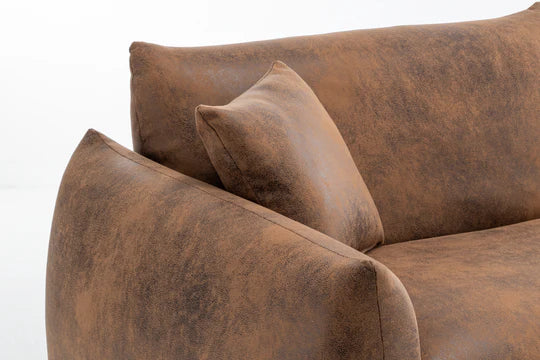 Faux Leather Suede Brown 2 Seater Sofa ARTE