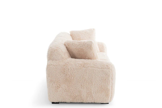Faux Fur Cream 2 Seater Sofa set CARAMELLO GOMMOSA
