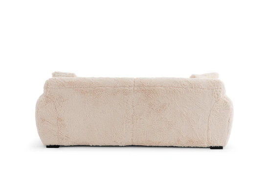 Faux Fur Cream 3 Seater Sofa CARAMELLO GOMMOSA